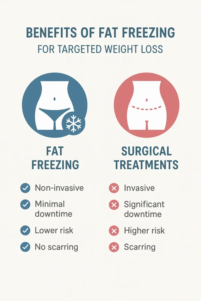 graphic showing the benefits of fat freezing Sparkhill