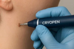 Person receiving skin tag removal Sparkhill