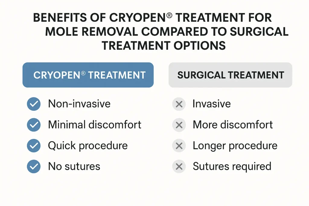 Benefits of facial mole removal Sparkhill - call our team today to book a consultation